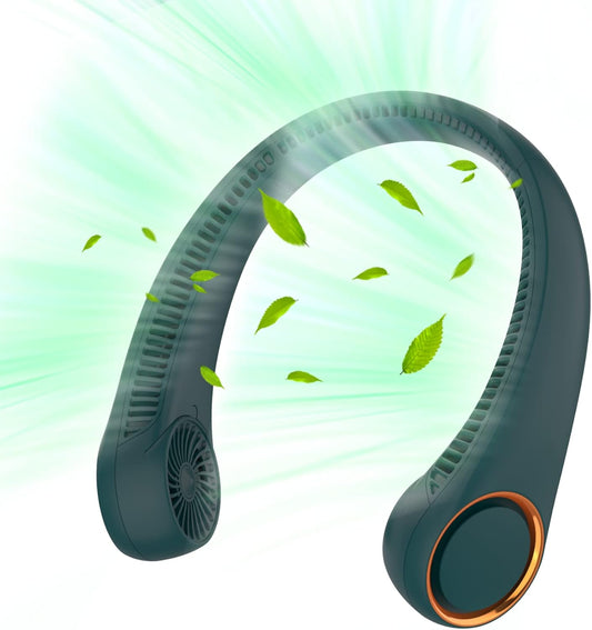 Portable Neck Fan, Hands Free Bladeless Fan, 360° Cooling Personal Fan,Wearable Quiet Fan for Outdoor Indoor, Birthday Gifts for Men Women Mom Dad, 4000mAh Battery USB Rechargeable, 3-Speeds