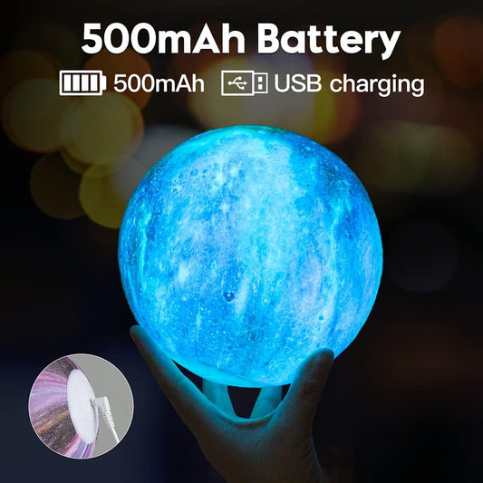 Moon Lamp Galaxy Lamp 5.9 inch 16 Colors LED 3D Moon Light, Remote & Touch Control Moon Night Light Gifts for Girls Boys Kids Women Birthday