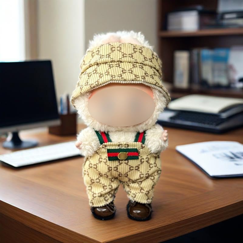 17cm Clothes Set(NO Doll),Hat & Overalls Set for 17cm Accessories Suit,Stylish Adorable Dolls Clothes Accessories,Cute Clothes for Dress up Unique Style