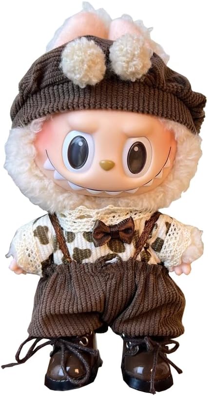 17cm Clothes Set(NO Doll),Hat & Overalls Set for 17cm Accessories Suit,Stylish Adorable Dolls Clothes Accessories,Cute Clothes for Dress up Unique Style