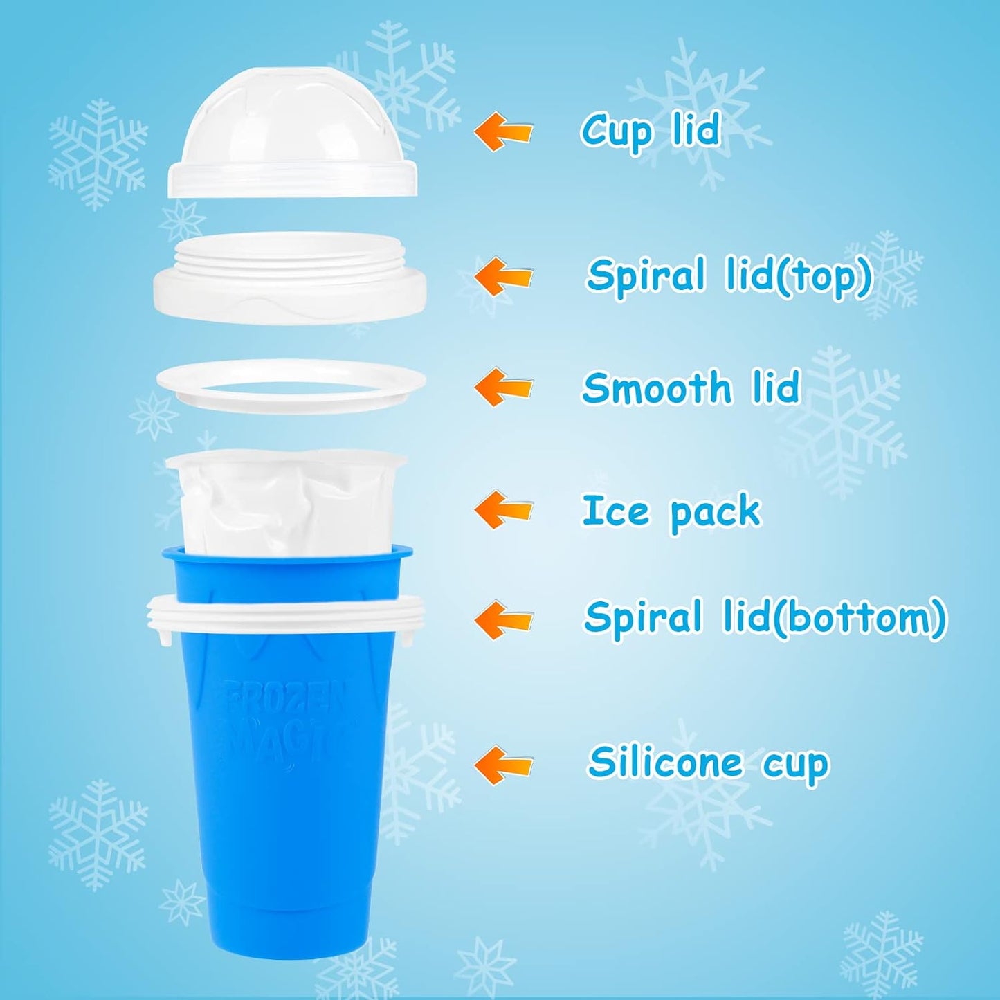 Slushie Maker Cup - Quick Frozen Magic Cup, Portable Double Layers Cool Slushee Maker For MilkShake,Juice,Ice Cream Make & More