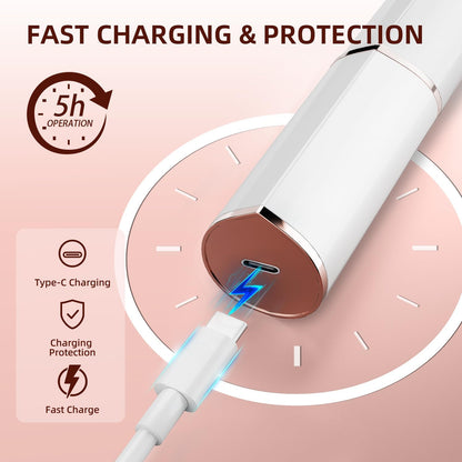 Facial Hair Removal for Women, Portable Lady Shaver, Rechargeable Painless Hair Remover for Face, Upper Lips, Chin, Peach Fuzz