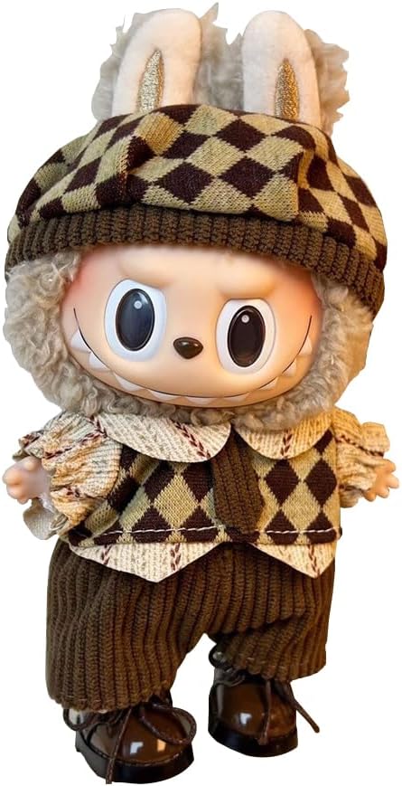 17cm Clothes Set(NO Doll),Hat & Overalls Set for 17cm Accessories Suit,Stylish Adorable Dolls Clothes Accessories,Cute Clothes for Dress up Unique Style