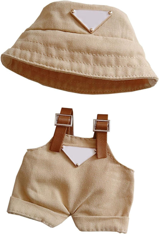 17cm Clothes Set(NO Doll), Hat & Overalls Set for 17cm Accessories Suit, Cute Clothes for Dress up Unique Style
