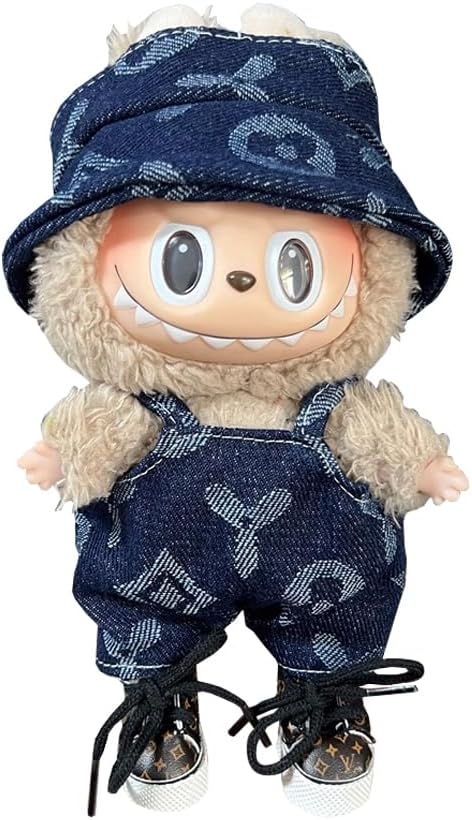 17cm Clothes Set(NO Doll),Hat & Overalls Set for 17cm Accessories Suit,Stylish Adorable Dolls Clothes Accessories,Cute Clothes for Dress up Unique Style