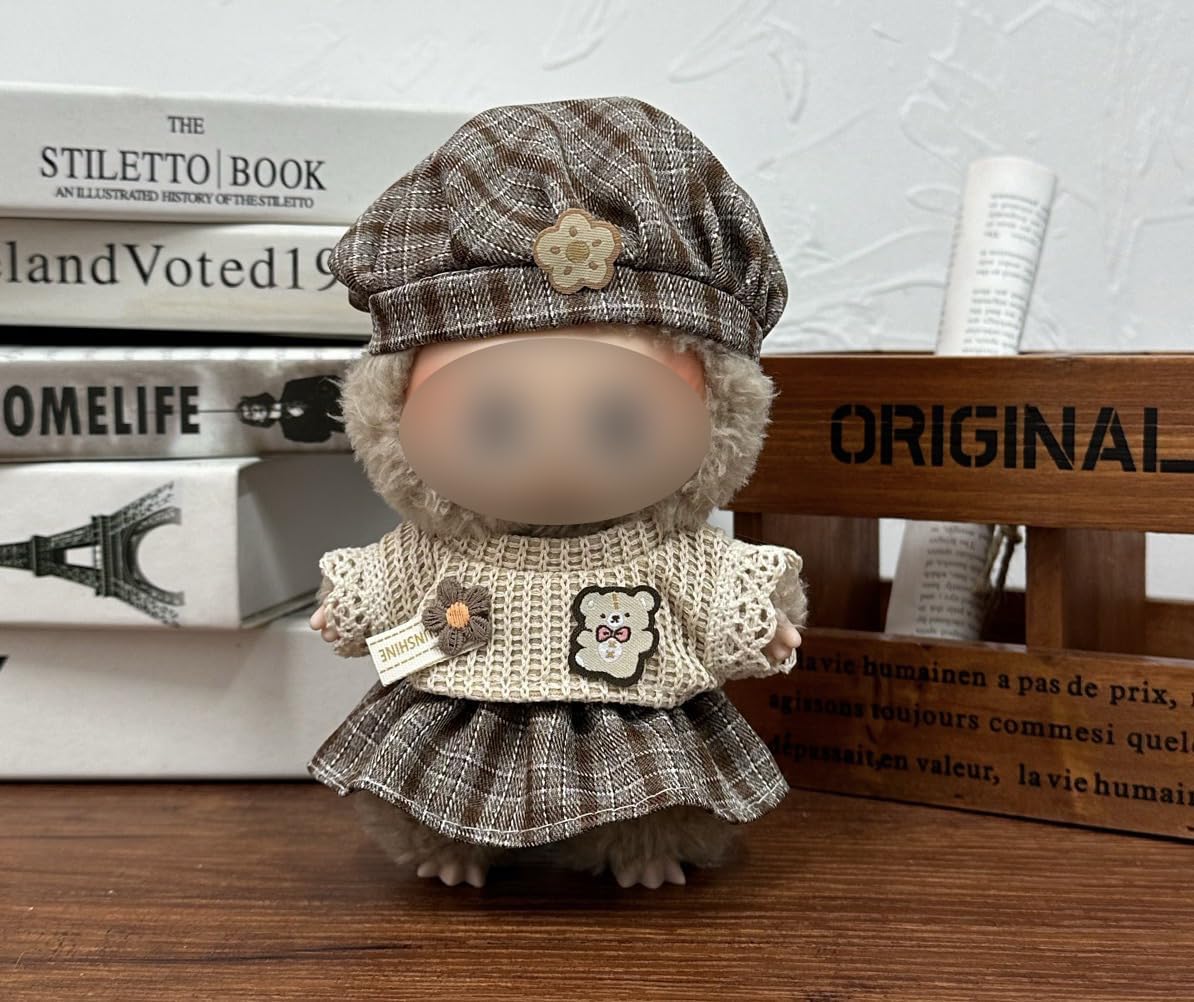 17cm Clothes Set(NO Doll),Hat & Overalls Set for 17cm Accessories Suit,Stylish Adorable Dolls Clothes Accessories,Cute Clothes for Dress up Unique Style