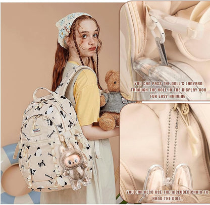 Clear Bag Keychain For LABUBU Plush Doll,Hanging Display Case,Protective Case,Plastic PVC Storage Box