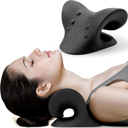 Neck and Shoulder Relaxer, Cervical Traction Device for TMJ Pain Relief and Cervical Spine Alignment, Chiropractic Pillow Neck Stretcher