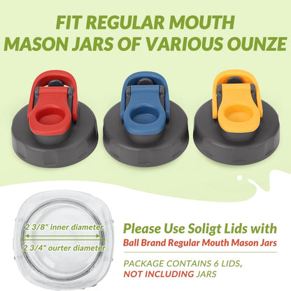 4 Pack Mason Jar Lids, Wide Mouth Pour Spout Flip Cap Lids for Ball Brand Mason Jars
