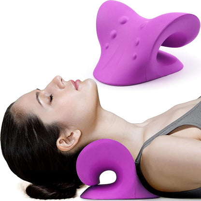 Neck and Shoulder Relaxer, Cervical Traction Device for TMJ Pain Relief and Cervical Spine Alignment, Chiropractic Pillow Neck Stretcher