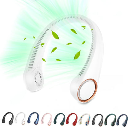 Portable Neck Fan, Hands Free Bladeless Fan, 360° Cooling Personal Fan,Wearable Quiet Fan for Outdoor Indoor, Birthday Gifts for Men Women Mom Dad, 4000mAh Battery USB Rechargeable, 3-Speeds