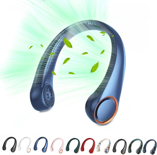 Portable Neck Fan, Hands Free Bladeless Fan, 360° Cooling Personal Fan,Wearable Quiet Fan for Outdoor Indoor, Birthday Gifts for Men Women Mom Dad, 4000mAh Battery USB Rechargeable, 3-Speeds