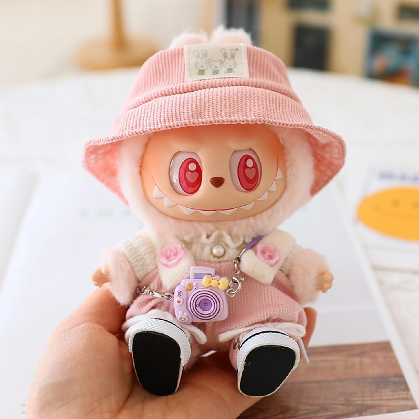 17cm Clothes Set(NO Doll),Hat & Overalls Set for 17cm Accessories Suit,Stylish Adorable Dolls Clothes Accessories,Cute Clothes for Dress up Unique Style