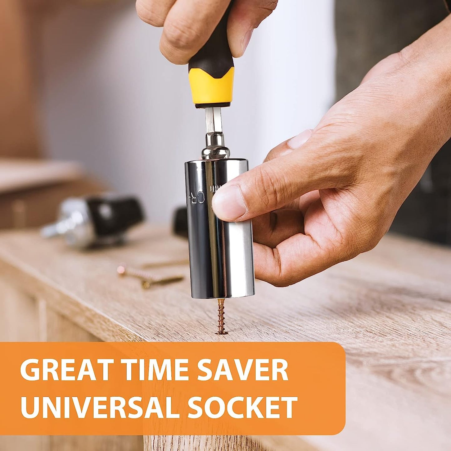 Super Universal Socket Tools Gifts for Men Socket Set with Power Drill Adapter(7-19 MM)