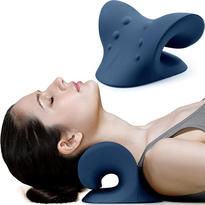 Neck and Shoulder Relaxer, Cervical Traction Device for TMJ Pain Relief and Cervical Spine Alignment, Chiropractic Pillow Neck Stretcher