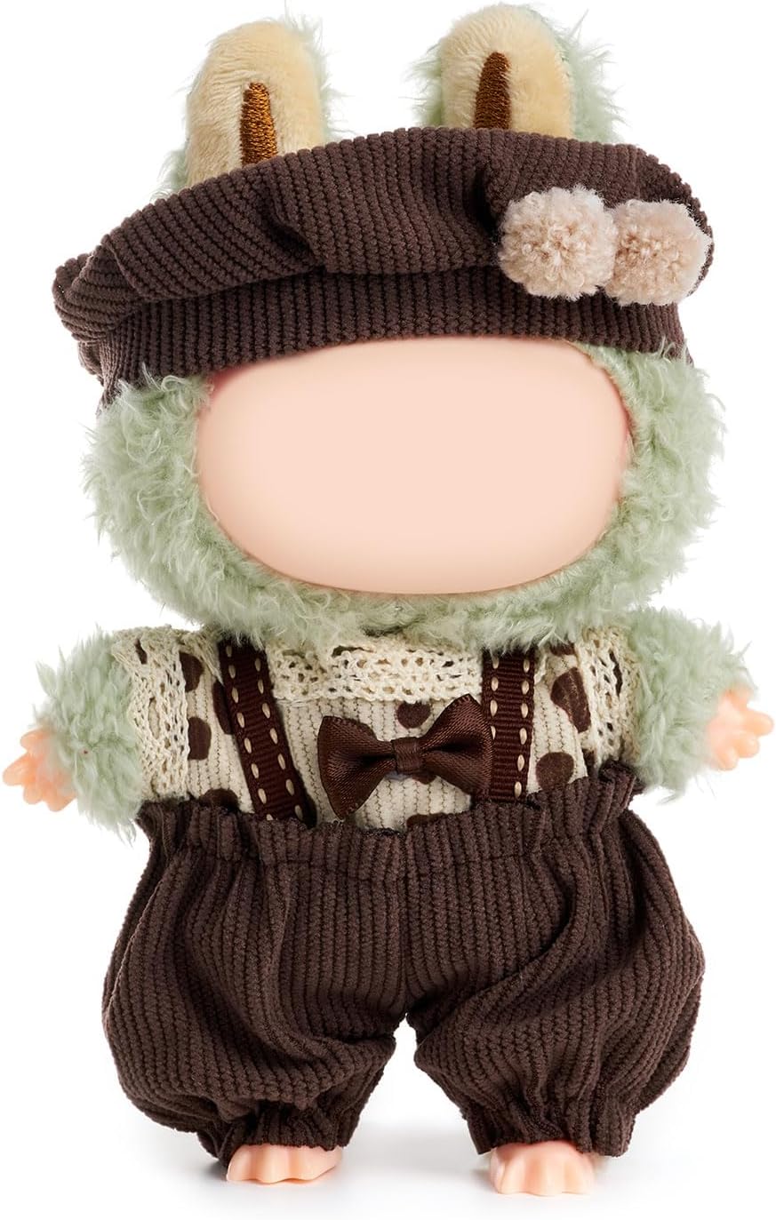 17cm Clothes Set(NO Doll),Hat & Overalls Set for 17cm Accessories Suit,Stylish Adorable Dolls Clothes Accessories,Cute Clothes for Dress up Unique Style