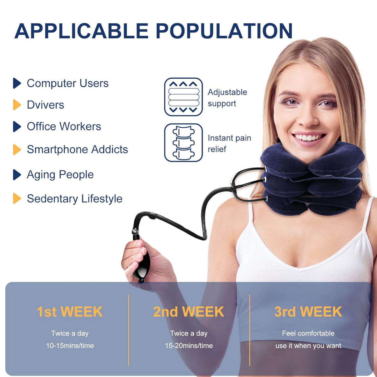Cervical Neck Traction Device, Neck Stretcher for Instant Neck Pain Relief