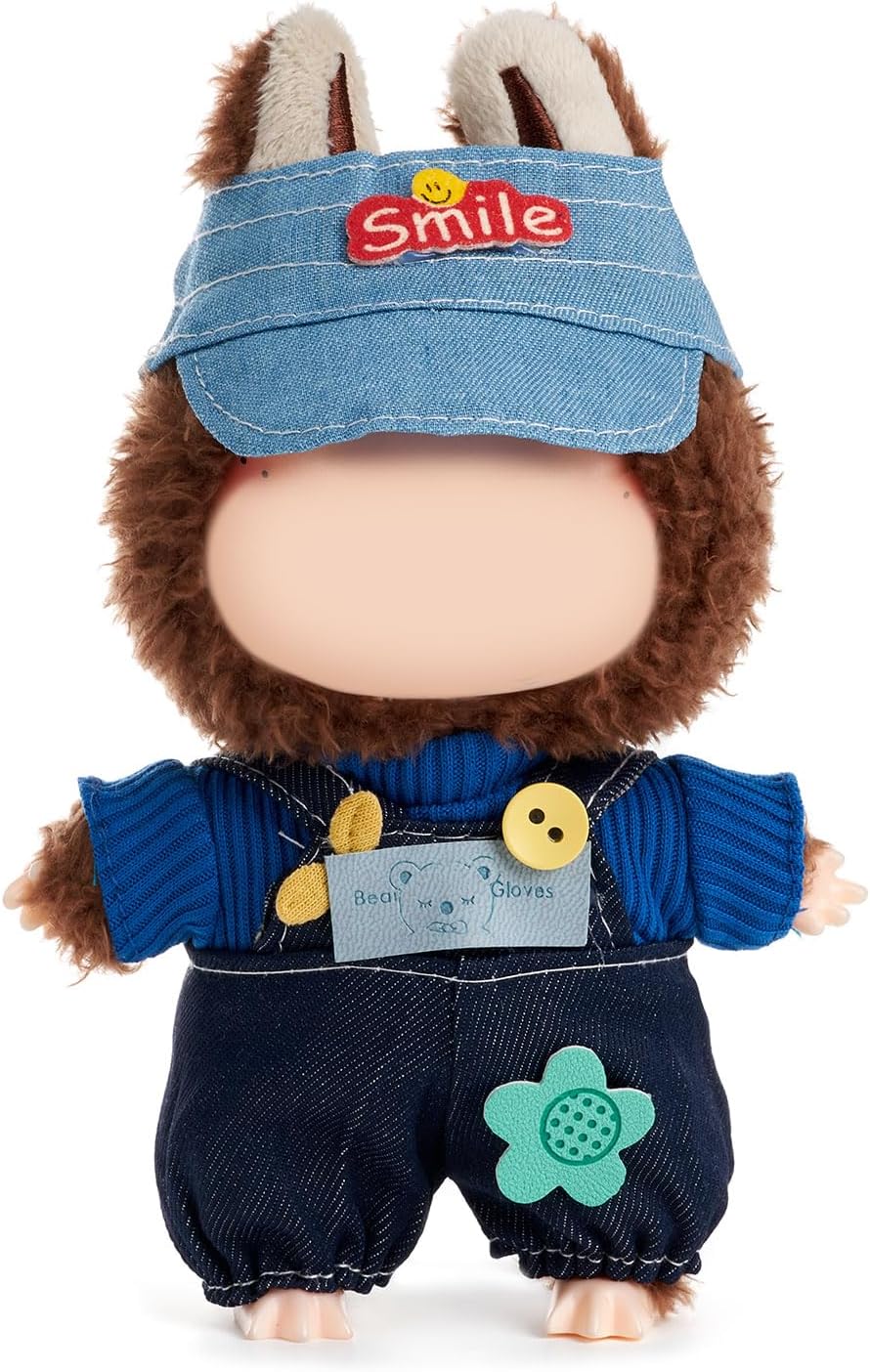 17cm Clothes Set(NO Doll),Hat & Overalls Set for 17cm Accessories Suit,Stylish Adorable Dolls Clothes Accessories,Cute Clothes for Dress up Unique Style