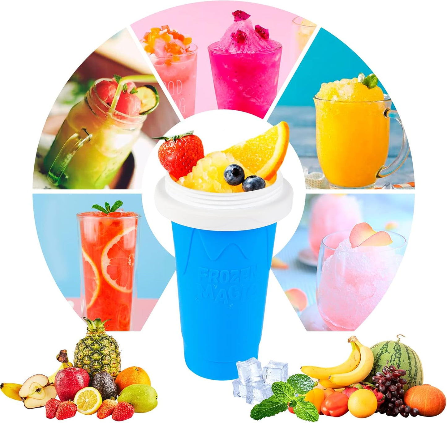Slushie Maker Cup - Quick Frozen Magic Cup, Portable Double Layers Cool Slushee Maker For MilkShake,Juice,Ice Cream Make & More