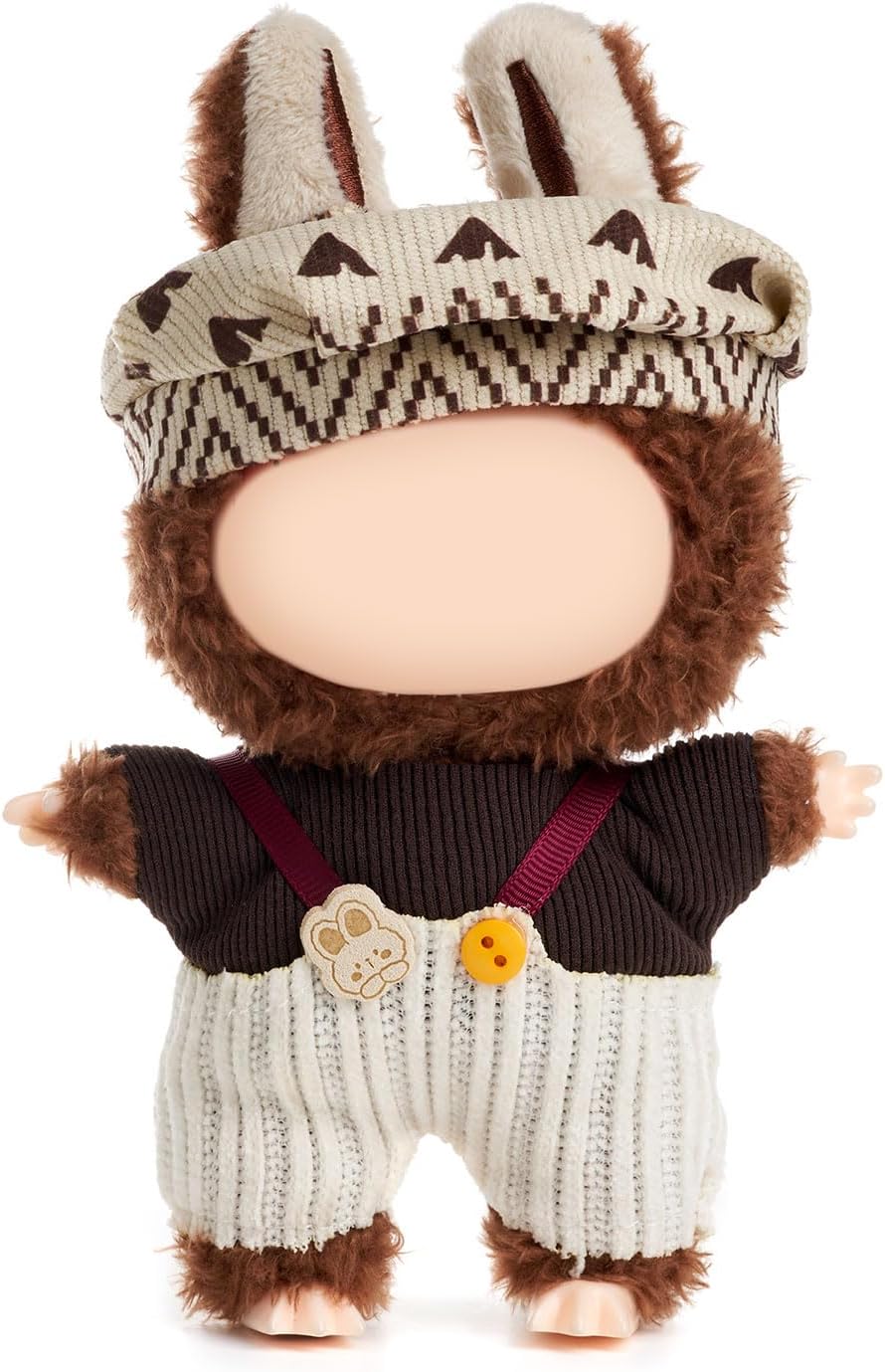 17cm Clothes Set(NO Doll),Hat & Overalls Set for 17cm Accessories Suit,Stylish Adorable Dolls Clothes Accessories,Cute Clothes for Dress up Unique Style