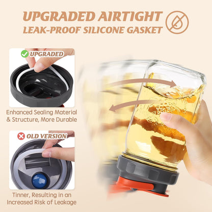 4 Pack Mason Jar Lids, Wide Mouth Pour Spout Flip Cap Lids for Ball Brand Mason Jars