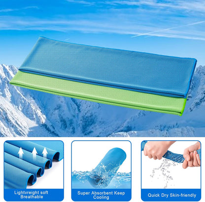 4 Pack Cooling Towel (40"x12"), Soft Breathable Chilly Towel, Ice Towel, Microfiber Towel for Yoga, Sport, Running, Workout,Gym, Camping, Fitness, Workout & More Activities