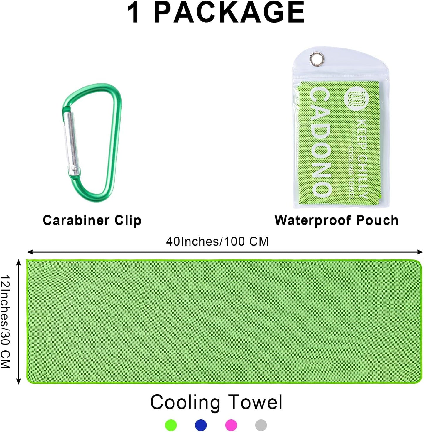 4 Pack Cooling Towel (40"x12"), Soft Breathable Chilly Towel, Ice Towel, Microfiber Towel for Yoga, Sport, Running, Workout,Gym, Camping, Fitness, Workout & More Activities