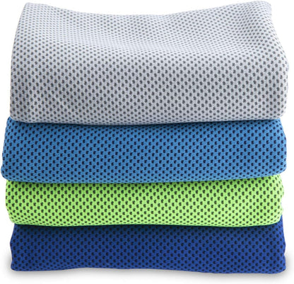 4 Packs Cooling Towel (40"x 12"), Ice Towel, Microfiber, Soft Breathable Chilly Towel Stay Cool for Yoga, Sport, Gym, Workout, Camping, Fitness, Running, Workout & More Activities