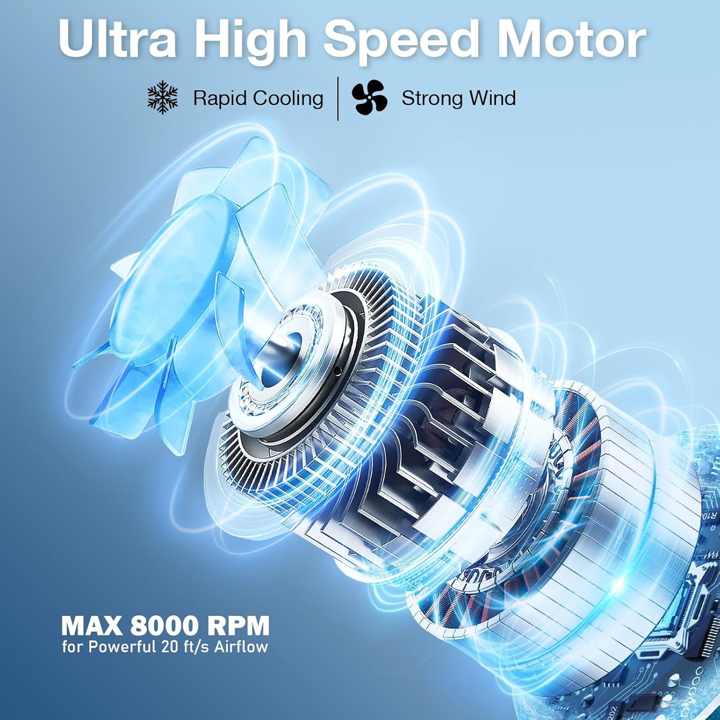 AI Neck Fan, 6 Speeds Adjustable Portable Personal Fan Rechargeable, 6000 mAh Battery Faster Cooling Wearable Fan, Ultra Quiet for Home, Office, Travel, Outdoor