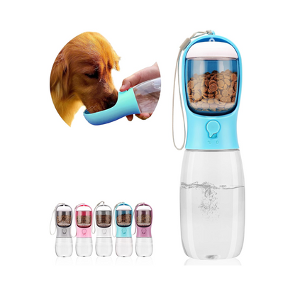 Dog Water Bottle,Portable Pet Water Bottle with Food Container