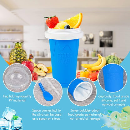 Slushie Maker Cup - Quick Frozen Magic Cup, Portable Double Layers Cool Slushee Maker For MilkShake,Juice,Ice Cream Make & More