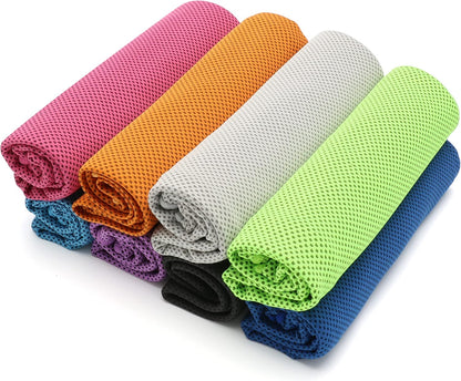4 Packs Cooling Towel (40"x 12"), Ice Towel, Microfiber, Soft Breathable Chilly Towel Stay Cool for Yoga, Sport, Gym, Workout, Camping, Fitness, Running, Workout & More Activities